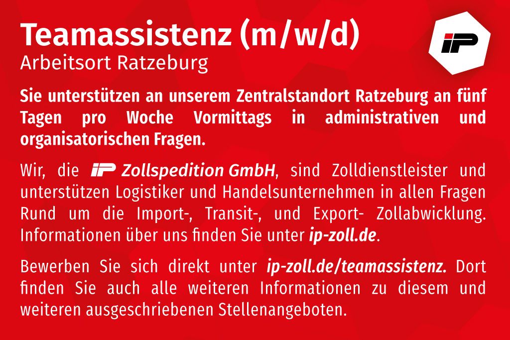 Teamassistenz (w/m/d) in Teilzeit für Standort Ratzeburg gesucht