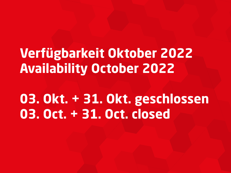 Verfügbarkeit Oktober 2022 / Ava...